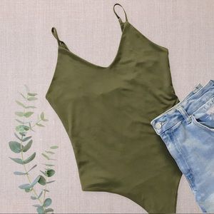 Olive green bodysuit